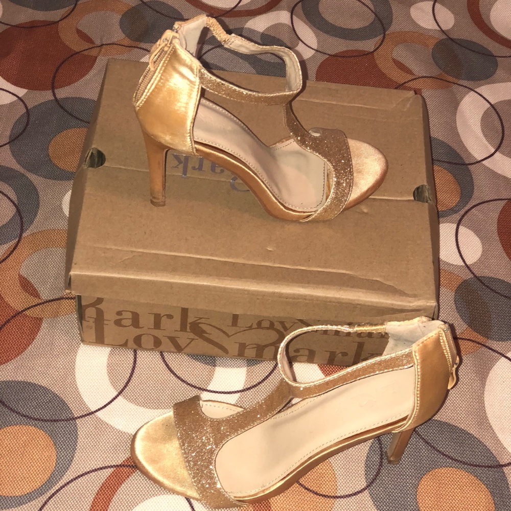 Rose Gold Satin Heels - Picture 1 of 4